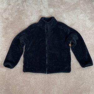 PINK, size large, black, faux fur jacket